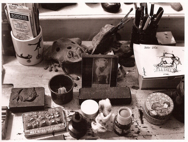 edward gorey. A view of Edward Gorey\\#39;s desk